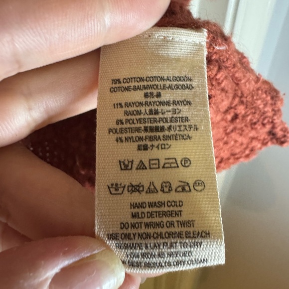 Free People Womens Big Easy Cowl Neck Pullover Sweater, Coral, Medium‎ - Picture 3 of 6